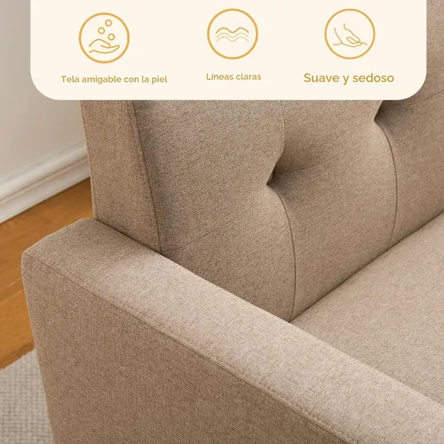 Vista 6 de HUIMO - Juego de muebles para sala de estar con botones, juego de muebles tapizados con botones para sala de estar, sofá moderno tapizado con marco
