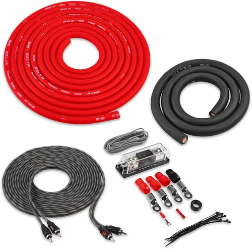 Vista 18 de Belva True 1/0 Calibre AWG Premium CCA Kit Completo de Cableado de Amplificador con Cable RCA OFC de 2 Canales - BAK02BL Azul