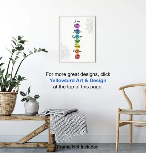 Vista 5 de Decoración de pared de chakras, inspiradora motivación de budismo zen, decoración de habitación para spa, dormitorio, baño, oficina, regalos