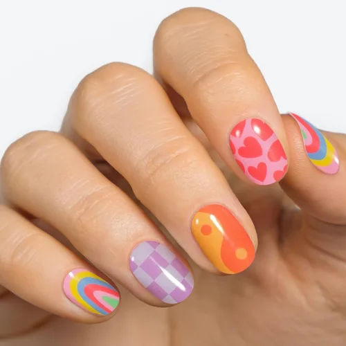 Vista 2 de MOYOU LONDON Tiras de uñas de gel semicuradas, 20 unidades, envolturas de uñas para manicura de calidad de salón, funciona con cualquier lámpara UV