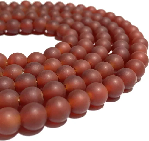 Vista 6 de ABCGEMS (agujero grande de 0.079 pulgadas, mate, no encerado) cuentas de cornalina de arándano madagasquino