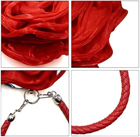 Vista 7 de Buddy - Bolso de mano de satén suave para mujer, con forma de rosa, para boda, fiesta