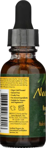 Vista 4 de Neem Aura, Aceite de Semilla de Neem Orgánico, 1 Fl Oz