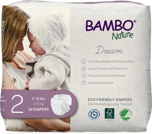 Vista 27 de Bambo Nature Pañales hipoalergénicos Dream Baby, pañales sostenibles con etiqueta ecológica de primera calidad, protección mejorada contra fugas
