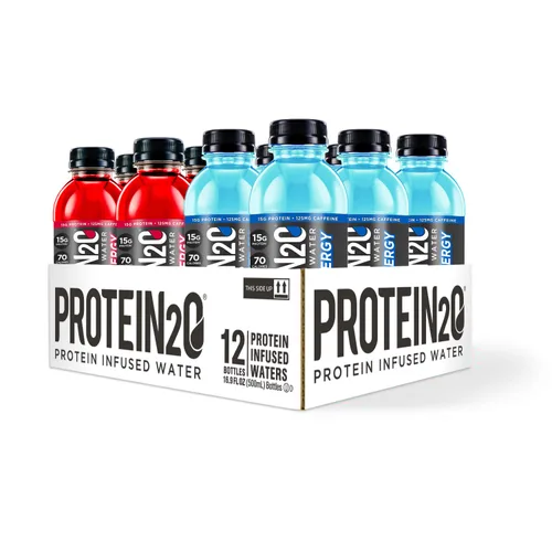 Vista 4 de Protein2o Paquete variado de agua con infusión de proteína de suero de leche y energía (botella de 16.9 onzas)