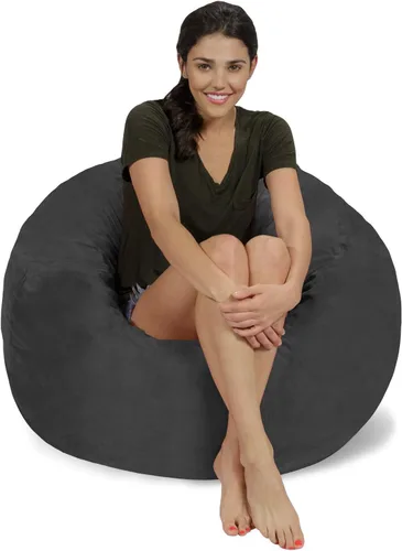 Vista 3 de Chill Sack Bean Bag Funda para silla, 3 pies, microgamuza - Oliva