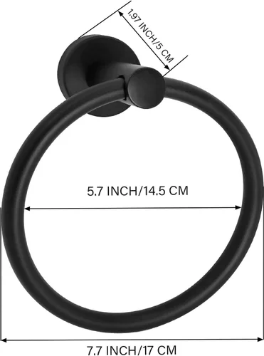 Vista 5 de Toallero, soporte para toallas de mano para montaje en pared, toallero, toalleros, accesorios de baño, percha redonda simple para toallas, acero