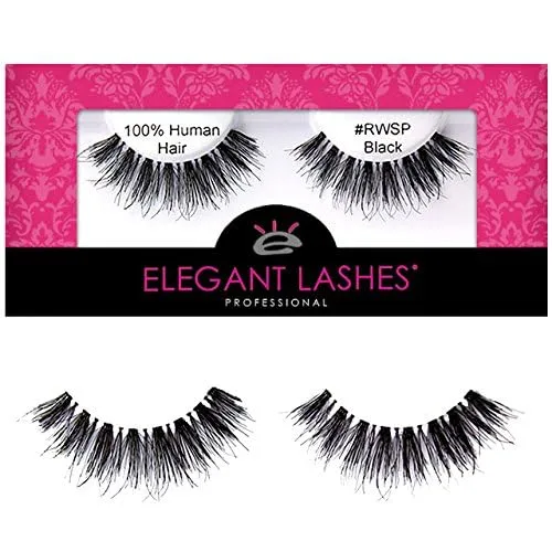 Vista 6 de Elegant Lashes #RWSP Black Pestañas postizas finas (cabello humano 100% natural de primera calidad)