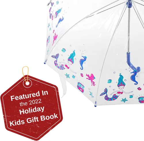 Vista 3 de Totes Kids Clear Bubble Umbrella, Ocean Princess