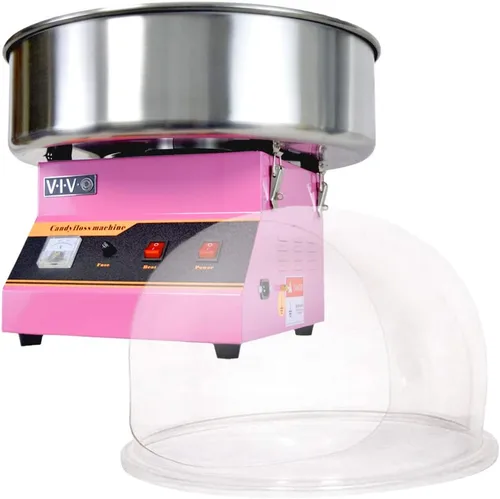 Vista 9 de VIVO - Máquina eléctrica comercial para hacer algodón de azúcar Commercial Candy Floss Machine with 20 inch Stainless Steel Bowl, Includes Bubble