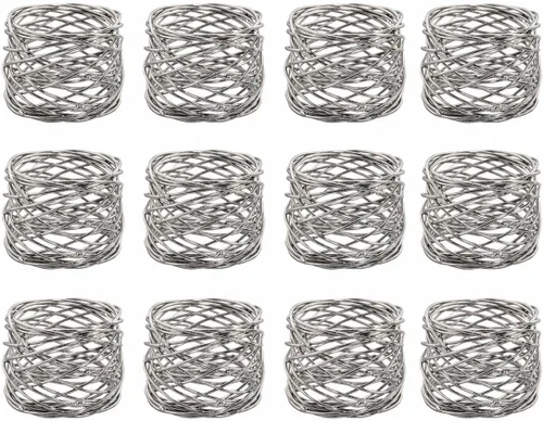 Vista 11 de Servilleteros de hierro de metal duraderos para decoración de mesa, elegante accesorio de ajuste de mesa de metal, servilletero rústico para casa