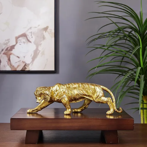 Vista 6 de Estatua de tigre grande de 15.5 pulgadas, escultura, regalos coleccionables para amantes del tigre, oficina, decoración del hogar, accesorios
