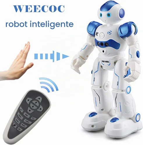 Vista 2 de Juguete de robot RC con detección de gestos inteligente para niños, puede cantar, bailar, hablar, regalo de cumpleaños de Navidad (blanco)