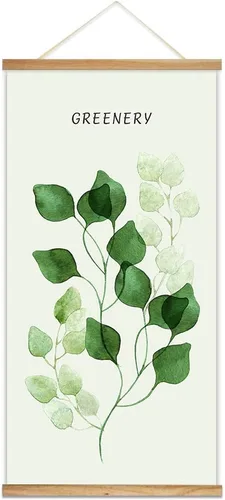 Vista 26 de wall26 Póster colgante de madera enmarcado con hermosas flores de invierno, impresión para el hogar, listo para colgar, 18 x 36 pulgadas