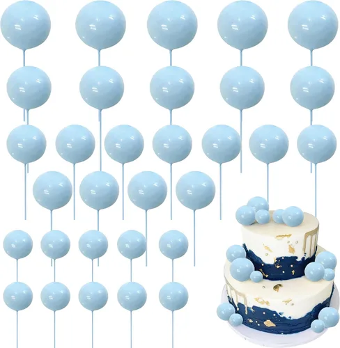 Vista 9 de 24 piezas de decoración para tartas con bolas, púas para pasteles con bolas, decoración para pasteles con forma de bola, decoración para cupcakes