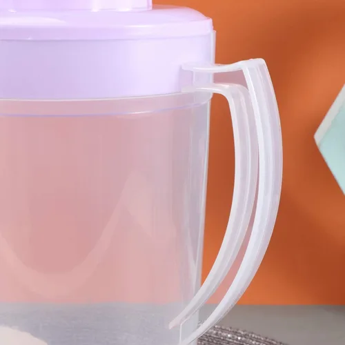 Vista 8 de Jarra de limonada para bebidas, tetera de jugo con tazas, hervidor de agua fría de plástico, jarra de agua transparente, jarra de té helado, jarra
