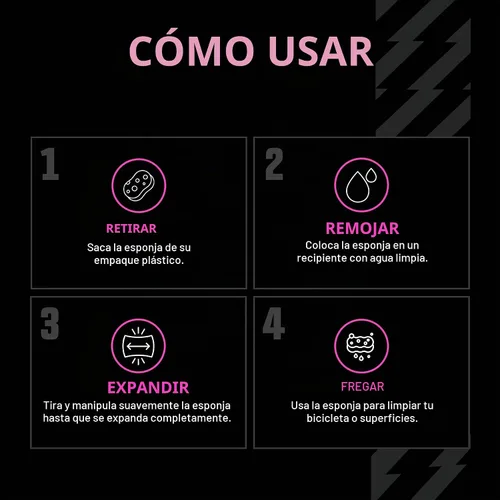 Vista 5 de Muc Off Esponja expansiva: esponja de limpieza de bicicleta Microcell de primera calidad con forma ergonómica y facilidad de uso