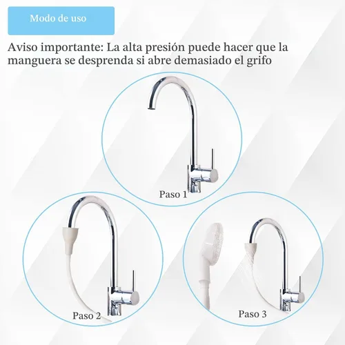 Vista 4 de Manguera de rociado de goma para fregadero, accesorio de manguera de fregadero para llave portátil de fregadero, rociador de champú para perros