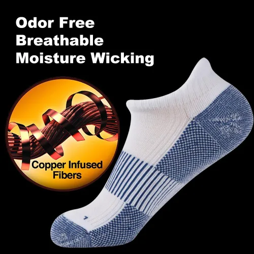 Vista 4 de FOOTPLUS Calcetines unisex de compresión de tobillo para fascitis plantar, soporte de arco de circulación, para golf, correr, senderismo