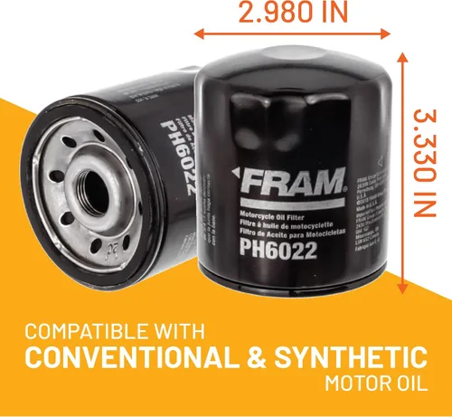Vista 8 de Filtro de aceite Fram Extra Guard PH6022, giratorio, de intervalo de cambio de 10,000 millas, para reemplazo automotriz, filtro de aceite del motor