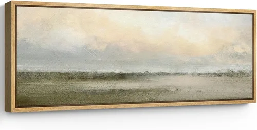 Vista 18 de SIGNFORD Lienzo enmarcado extragrande para pared, diseño de flores silvestres, paisaje, campo escénico con flores florecientes, ilustraciones