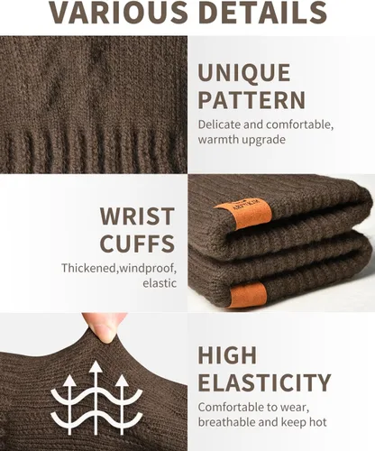 Vista 3 de Guantes térmicos de invierno, forro polar, para pantalla táctil, elásticos, cálidos, para correr, ciclismo, equitación, hombres y mujeres