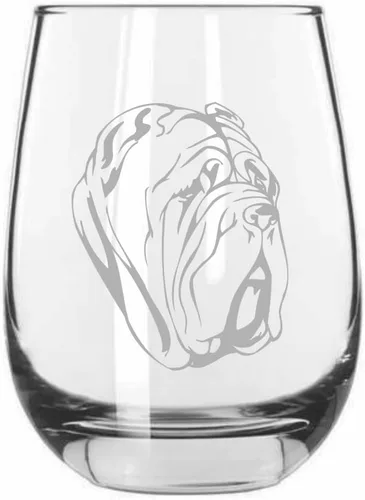 Vista 131 de Shar Pei (chino) - Vaso de vino sin tallo grabado para perro, 15.25 onzas