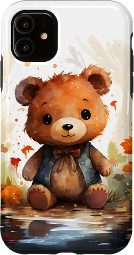 Vista 8 de Funda de oso de peluche con chaleco para iPhone 17