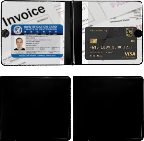 Vista 28 de Ziciner Soporte para registro y seguro de automóvil, organizador de guanteras prémium de 5.2 x 4.7 pulgadas con cierre, soporte esencial para Negro
