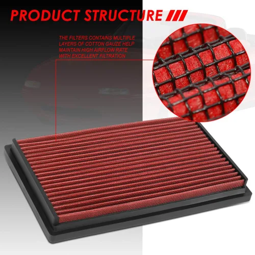 Vista 2 de Auto Dynasty Filtro de panel de aire de motor de alto caudal, reutilizable y lavable, compatible con Ford Escort/Mazda 323 MX-5 Miata