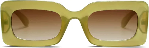Vista 5 de SOJOS Retro 90s Nude Rectangle Sunglasses For Women Trendy Chunky Glasses Pebble SJ2160