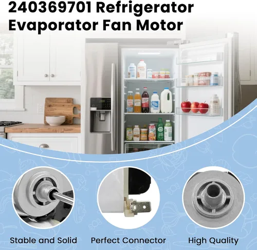 Vista 3 de AMI PARTS 240369701 Motor de Ventilador del Evaporador del Refrigerador - Reemplaza 240315802 240369701 240369702 241537301 240315801 240315803