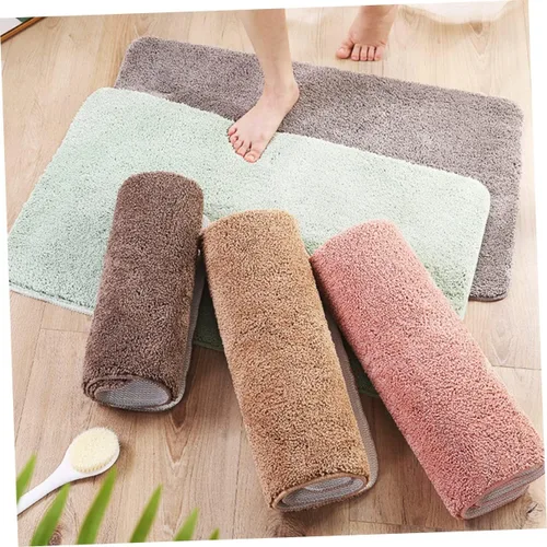 Vista 7 de Luxshiny Alfombra de baño, antideslizante, resistente al deslizamiento, alfombra de felpa para baño, alfombra de pasillo de baño, alfombra de Verde