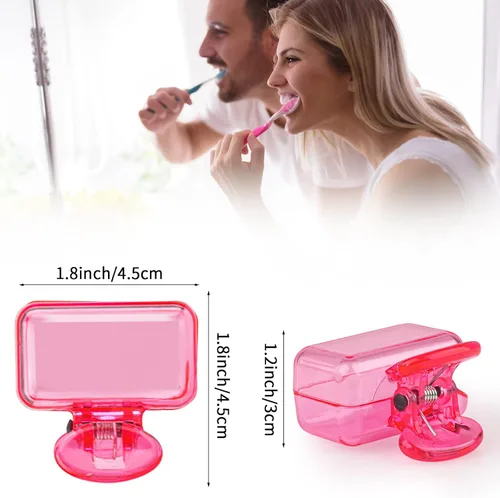 Vista 2 de Paquete de 4 fundas protectoras para cepillos de dientes de viaje, protector de cepillo de dientes, estuche protector de plástico portátil