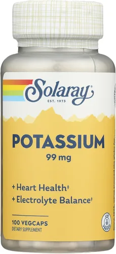 Vista 4 de Solaray Potasio 99 mg - Fórmula de equilibrio de electrolitos - Suplemento de potasio para electrolitos, apoyo vascular y de salud cardíaca