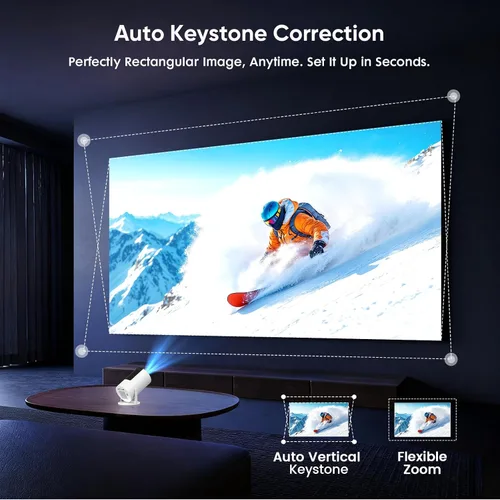 Vista 11 de [Aplicaciones integradas y Keystone automático] Mini proyector, proyector portátil con WiFi 6 y Bluetooth 5.2, proyector inteligente nativo 1080P