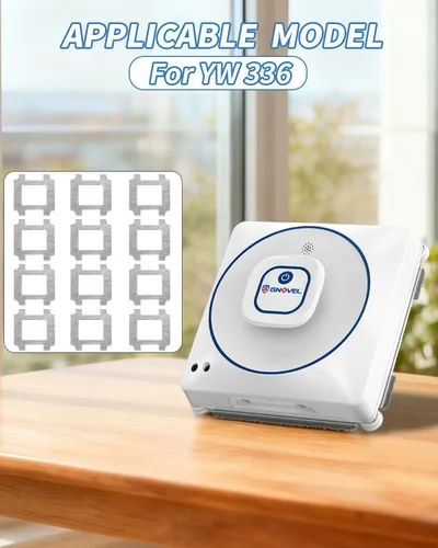 Vista 2 de Paquete de 12 almohadillas de limpieza de repuesto para robot de limpieza de ventanas YW336 Almohadillas de microfibra reutilizables Lavable