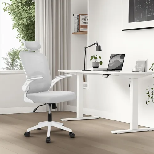 Vista 13 de Silla de oficina ergonómica, silla de juegos de PC, silla giratoria de malla ajustable para computadora, silla de oficina con reposacabezas