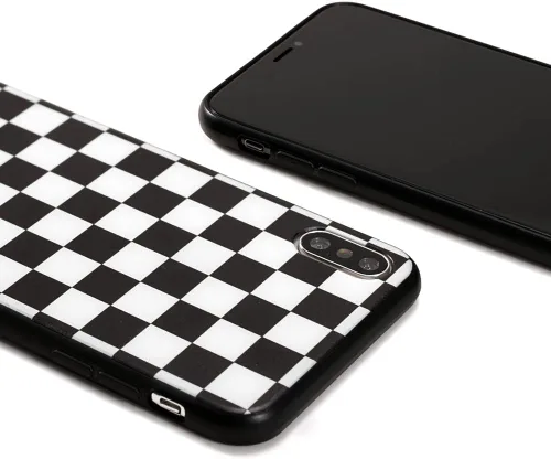 Vista 4 de Funda de teléfono de tablero de ajedrez compatible con iPhone 13, 1, diseño de cuadrícula de tartán, damier