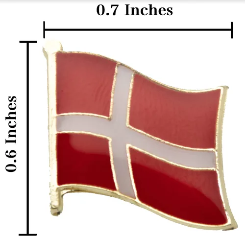 Vista 3 de A-ONE - Parche de escudo de barco dragón de Dinamarca + insignia bordada de la bandera de Dinamarca + pin de solapa de la bandera de Dinamarca