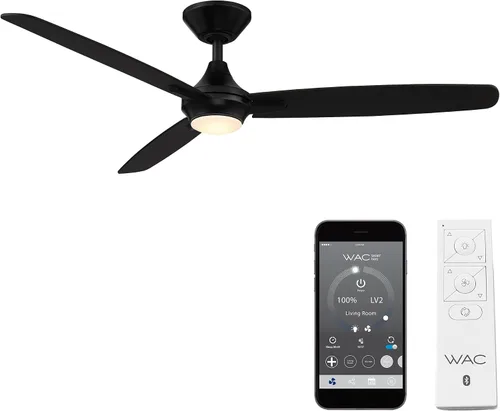 Vista 15 de WAC Lighting Blitzen Ventilador de techo inteligente de aluminio de 3 aspas en níquel cepillado