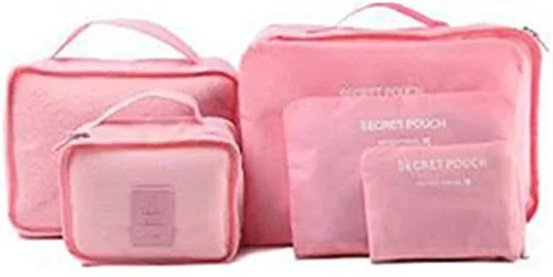 Vista 6 de King&Pig 6pcs Viaje Organizador Bolsas Impermeable Equipaje Ropa Acabado Bolsa (azul)