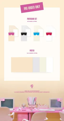 Vista 7 de Dreamus TWICE - BETWEEN 1 & 2 11th Mini álbum+Beneficio de preventa+Cartel plegado (criptografía ver.), JYPK1452