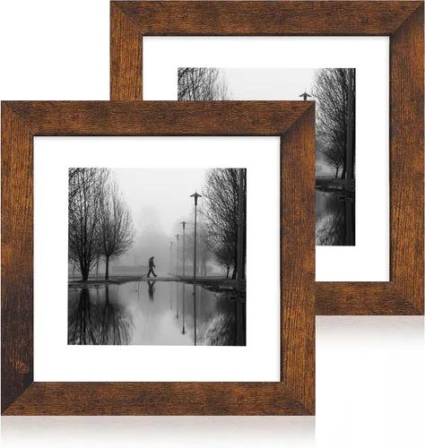 Vista 18 de iRahmen - Juego de 2 marcos de fotos de 4 x 6, marco de madera negro con cristal de alta definición, para mostrar fotografías de 3.5 x 5