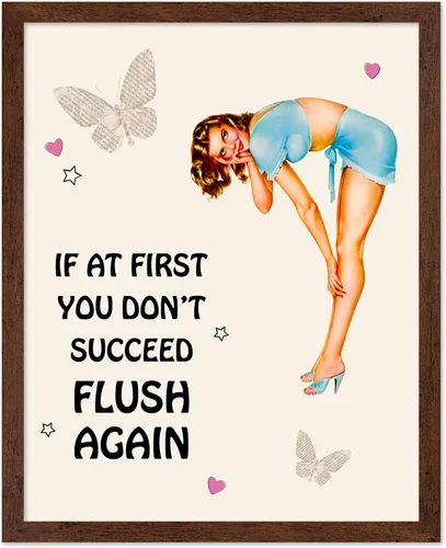 Vista 50 de Poster Master Pin Up Girl Poster - Better Late Than Ugly Print - Butterfly Art - Modern Art - Trendy Art - Gift for Men & Women - Funny Decor for