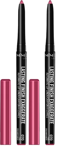 Vista 3 de Rimmel Acabado duradero Exaggerate Delineador automático de labios – Fórmula rica y suave, larga duración – 70 encantamiento rosa, 0.01 onzas