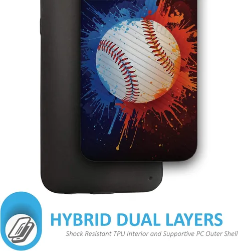 Vista 2 de CasesOnDeck Funda para Apple iPhone XR (2018) / 10 R de 6.1 pulgadas, protección contra caídas híbrida de doble capa (béisbol)
