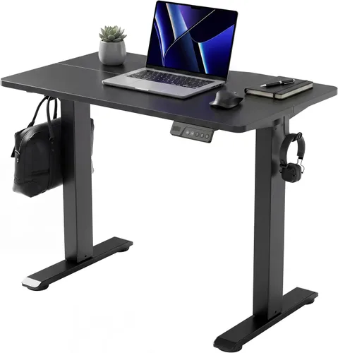 Vista 21 de Claiks Escritorio eléctrico de pie de 48 x 24 pulgadas, escritorio Negro