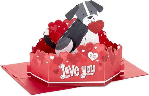 Vista 9 de Hallmark Signature Paper Wonder - Tarjeta de amor desplegable Love You Hearts