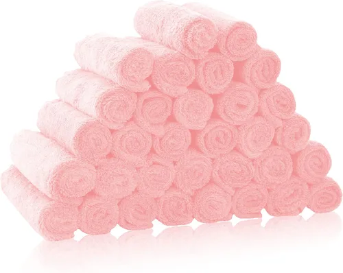 Vista 28 de Paquete de 16 toallitas para bebé - 10x10 pulgadas, vellón de coral - Paños de lavado extra absorbentes y suaves para recién nacidos, bebés y niños